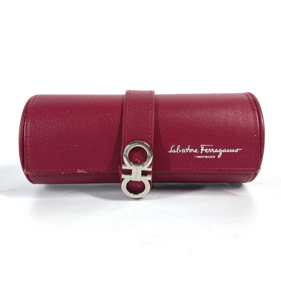 Salvatore Ferragamo Watch Case Pouch Leather Men's Red